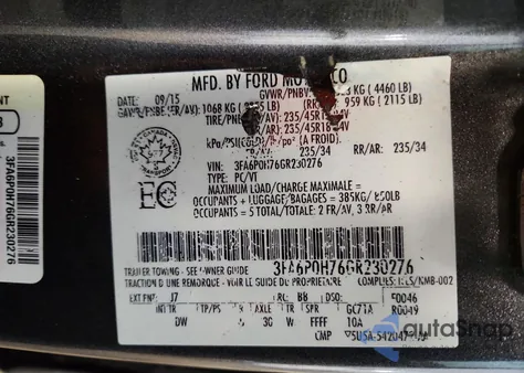 2016 Ford Fusion Se from USA, damaged, VIN 3FA6P0H76GR230276